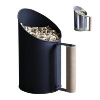 Pelletschaufel für Pelletofen, Zinkeisen und Holzgriff, 1,5 Liter Fassungsvermögen