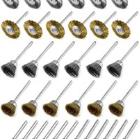 QWORK Drahtbürsten 36 Stück, Messingbürsten für Reinigungs- und Schleifarbeiten, kompatibel mit Dremel Rotationswerkzeug