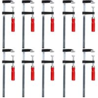 SBGGRL Schraubzwingen-Set, 10 Stück F-Klemme 300 mm/200 mm/150 mm, Tiefe 50 mm, Gusseisen, für Holzbearbeitung DIY Handwerkzeuge, 300 mm