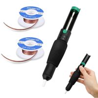 Snowtain Entlötpumpe Set, 1 Entlötpumpe 2 Entlötlitze, Entlötpumpe und Lötdocht Kit, Lötmittel Sauger Vakuumpumpe Solder Removal Tool zur Entfernung von Lötzinn