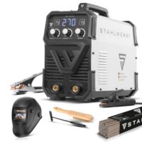 Professionelles STAHLWERK Elektroden-Schweißgerät ARC-270 ST mit Vollausstattung, 270 A Gleichstrom und Lift-TIG Inverter 400 V für Schweißen ohne Gas und Überhitzungsschutz
