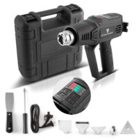 Heißluftpistole mit digitalem Temperaturregler, Heißluftfön Zubehörpaket, 2.000 Watt, Hot Air Gun Set zum Entlacken, Verschweißen, Schrumpfen und Fügen