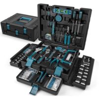 Sundpey Werkzeugkoffer gefüllt mit einem umfangreichen Set an Werkzeugen, ideal für Heim- und Autoreparatur