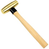 WEDO Fäustel mit Holzstiel, 450g Kopfgewicht, Messing Vorschlaghämmer für Abbruch und Feuerung, Hammer für Metall und andere Materialien