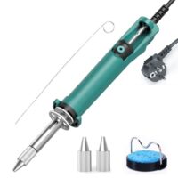 YIHUA 929D-VI, temperaturgeregelter elektrischer Entlötkolben mit verbesserter Leistung, beheizte Entlötpumpe und drei Düsen. EU-Stecker