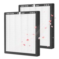 2er-Pack 3-in-1 HEPA und Hochleistungs-Aktivkohlefilter für ZX001-Luftreiniger, kompatibel mit Hausgebrauch