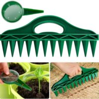 Garten-Handpflanzer mit 12 Löchern, verstellbarem Hand-Setzgerät für die Aussaat im Garten