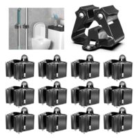 Hochwertiger Edelstahl Besenhalter für Garten oder Werkstatt, 12-teiliges Set mit Wandhalterung und vielseitigen Verwendungsmöglichkeiten.