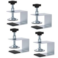 4 hochwertige C-Klammern aus Edelstahl, mit Anti-Rutsch-Pad und verstellbarer Höhe, geeignet für Schubladen, Heimwerken und Schreinerei