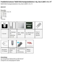 BAER HSSG Handgewindebohrer 2-tlg. Satz G (BSP) 1/4 x 19, hochwertiger und zuverlässiger Handgewindebohrer für Gewindeschneidereien, ideal zum Schneiden von Gewinden und Rohren