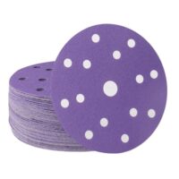 50 Stück 15 Loch Schleifpapier 150 mm Klettverschluss 320 Körnung Schleifscheiben Keramik Schleifpapier Exzenterschleifpapier für Automobil und Holzbearbeitung