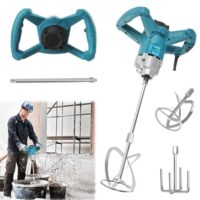 Hochleistungs-Akku-Farbmoertelruehrer für Zement, Beton und Farbe - elektrischer Moertelruehrer mit 6 Geschwindigkeiten und 3200W Ruhrwirkung