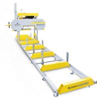 Professionelle Blockbandsäge mit Benzinmotor und elektrischer Höhenverstellung für Holzbearbeitung