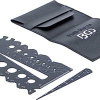 Multifunktionale Schablonen für schnelle und genaue Maßbestimmung an Schrauben, Bolzen, Bohrern und Rundmaterialien