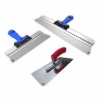 BACHSAM Profi Glättekelle und Spachtel-Set, Edelstahl, Made in Germany, Traufel 280x130mm, Flächenspachtel 400mm und 600mm, abgerundete Ecken