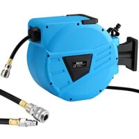 Hochwertige Druckluftschlauchtrommel mit Schlauch 10 Meter, Anschluss 1/4 und Wandhalterung für Kompressoren bis maximal 8 bar Druck