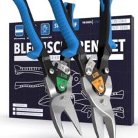 Blechschere Set mit int. Millimeterskala für präzise Schnitte im Trockenbau, Metall und Drahtgitter