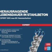 Professioneller Hammerbohrer von Bosch für Stahlbeton mit Ø 25,00 x 520 mm - Zubehör Bohrhammer