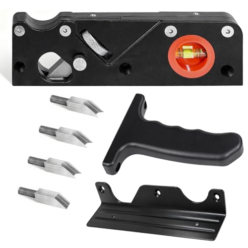 Kantenhobel Holz mit 4 Schneidköpfen für präzise Holzbearbeitung, ergonomischer Handgriff und Fasenhobel.