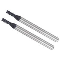 Schaftfräser mit Vier Kanten Satz 2,5mm x 8mm für Fräsen Edelstahl Gehärteter Stahl AlTiN Beschichtet P05 Karbid 4 Flöten CNC Router-Bits