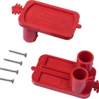 Einfacher und sicherer Maurerschnurspanner aus bruchfestem Kunststoff mit Schnellspannverschluss für das Spannen von Richtschnüren, inkl. Schrauben