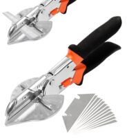 Crynvor Gehrungsschere für Kabelkanal, Schere mit 10 Ersatzklingen zum Schneiden von Kork, Kunststoff und PVC