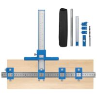 Einstellbare Bohrschablone mit Bohrer, Bohrhilfe für Möbelbau und Türgriffe Bohrlehre