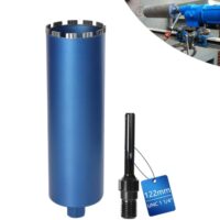 Qualitativ hochwertige Diamantbohrkrone für Kernbohrgeräte mit 10 mm Turbo, Länge 460mm, Durchmesser 122mm und SDS-MAX Adapter für Nass- und Trockenbohren in Beton, Granit und Mauerwerk