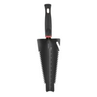 Multifunktionsschaufel zum Graben, Durchtrennen und Bepflanzen - 4 in 1 Wurzelschaufel mit Schaufel, Säge, Tiefenmesser und Multihaken