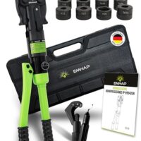 Hydraulische Rohrpresszange mit TH & V Kontur für Kupfer-, Aluminium- und Edelstahlrohre - Presszange mit Rohrschneider und Entgrater