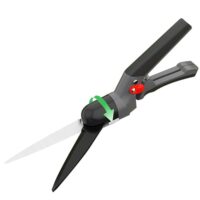 Hochwertige Edelstahl-Gartenschere mit drehbarer Klinge und ergonomischem Griff für die Pflege von Rasenflächen, Gärten und öffentlichen Grünanlagen.