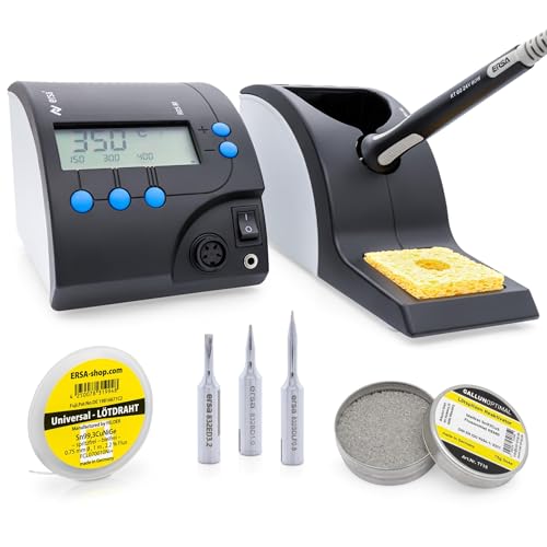 ERSA RDS80 elektronisch geregelte Lötstation 80W Starter-Set 6-Teilig, digitale Temperaturregelung für effiziente Lötaufgaben