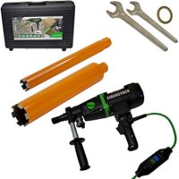 Eibenstock Diamant Kernbohrmaschine PLD 182.1 NT PowerLine, Bohrkronen und Zubehör, leistungsstarke trocken/nass Bohrmaschine für harte Baustoffe und Betonarten