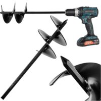 Erdbohrer für Gartenarbeiten, 100mm Bohrmaschine, Pflanzbohrer, Spiralbohrer für Erdlöcher