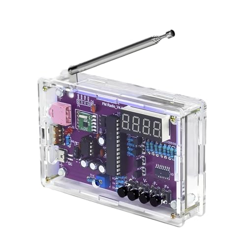 DIY FM Radio Kit mit Acrylgehäuse, 87-108MHz Funkmodul und Radioset zum Selbermachen und Lernen