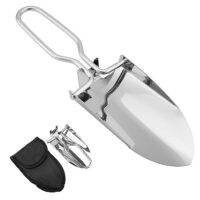 Faltschaufel, Mini Klappspaten Gartenschaufel, Pflanzkelle Campingspaten für Outdoor Wandern, Gartenkelle Blumenkelle tragbar Hand-Schaufel mit Tragetasche