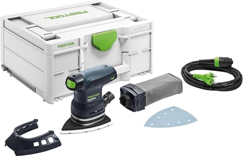 Festool Deltaschleifer DTS 400 REQ-Plus mit Schleifschuh, Protector und Longlife-Staubfangbeutel im Systainer. Hochwertiger Schleifschleifer für verschiedene Arbeiten.