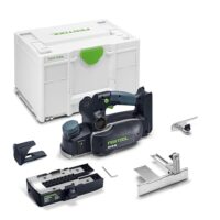 Blick auf das Festool HLC 82 EB-Basic-Set, ein leistungsstarkes Hobelwerkzeug für präzise und lange Fasen an Balken und Kanthölzern