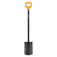 Gardening Tool: Fiskars Gärtnerspaten für weiche, steinarme Böden, Rund, Länge 116,6 cm, Hochwertiges Stahl-Blatt/Kunststoff-Stiel, Schwarz/Orange, Solid