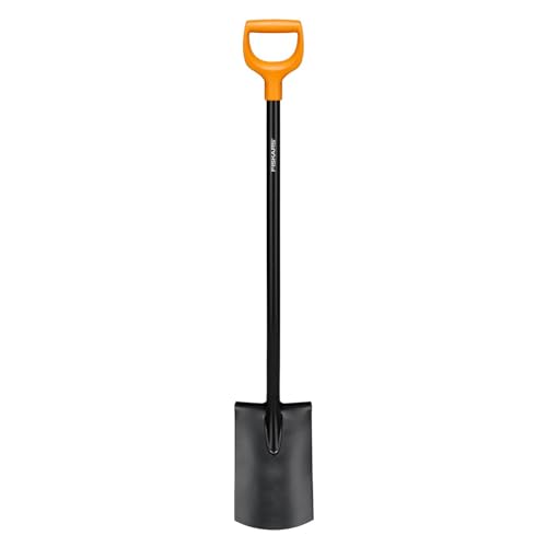 Gardening Tool: Fiskars Gärtnerspaten für weiche, steinarme Böden, Rund, Länge 116,6 cm, Hochwertiges Stahl-Blatt/Kunststoff-Stiel, Schwarz/Orange, Solid