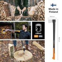 Fiskars Spaltaxt, 96 cm lang, Antihaftbeschichtet, Hochwertige Stahlklinge, Glasfaserverstärkter Kunststoff-Stiel, X27–XXL Größe