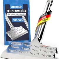 Fliesenmeißel SDS-Plus 165x75mm 28° abgewinkelt, Breitmeißel für Bohrhammer, Fliesenmeißel zur Fliesenentfernung und -kleber, Stemmarbeiten, breiter Meißel, Flachmeißel Werkzeug