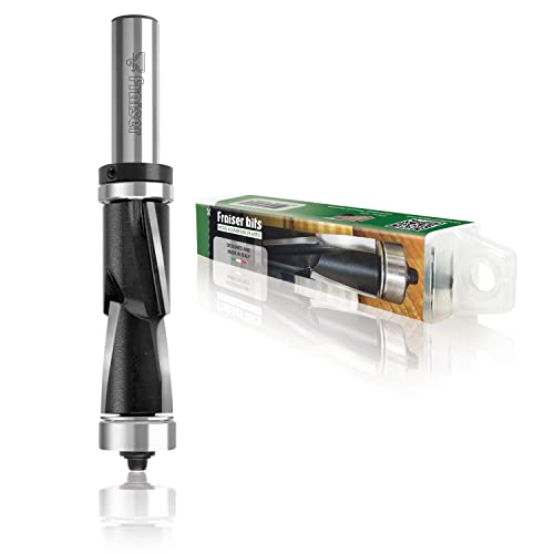 Bündigfräser besäumfärser mit 12 mm oberlager für holz, derivate und laminatkanten für handoberfräse und oberfrästisch up & downcut