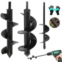 Gartenbohrer Erdbohrer für Bohrmaschine, 8 x 30 cm / 4 x 22 cm / 10 x 30cm, Pflanzhilfe für Blumenzwiebeln