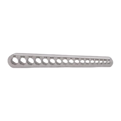 Glomora Drill Bit Guide, Aluminium-Legierung-Precisionsbohr-Jig-Block-für-rechte Löcher 17 Bohrtiegelgrößen 0,32 bis 0,95 cm portables Metallbohrenwerkzeug für Holzbearbeitung und DIY-Projekte