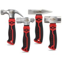 Ergonomischer und präziser Hammer-Set mit Kugelhammer, Klauenhammer, Faustel und Schlosserhammer für verschiedene Aufgaben
