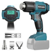 Heißluftgebläse für Bosch Professional 18V System Akku, 50°C-550°C Schnell Aufheizende Löt-Heißluftpistole mit LCD-Digitalanzeige und 4 Edelstahldüsen