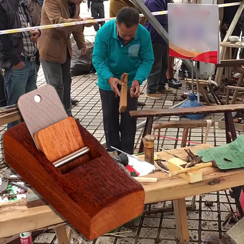 Präziser Handhobel für Holzbearbeitung, ideal zum Trimmen und Glätten von Holzoberflächen, kompaktes DIY-Werkzeug für Tischlerprojekte mit indonesischem Rotholzdsgn