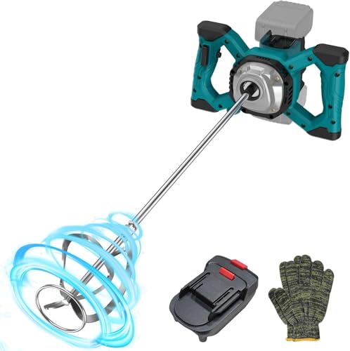 Kabelloser Betonmischer für unkomplizierte Mischaufgaben, kompatibel mit DeWALT oder MAKITA Akkus, 1000W Bohr- und Mischgerät