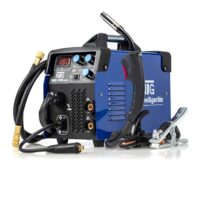Inverter Schweißgerät MIG-180mini, multifunktionales Gerät für 180 Ampere ohne Gas, mit digitaler Anzeige und IGBT Technologie.